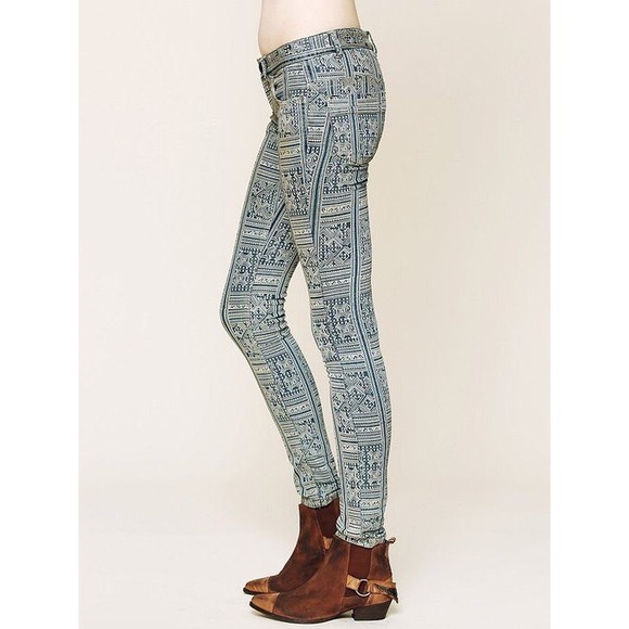 Free People Denim - Free People Isla Batik Print Boho Skinny Jeans